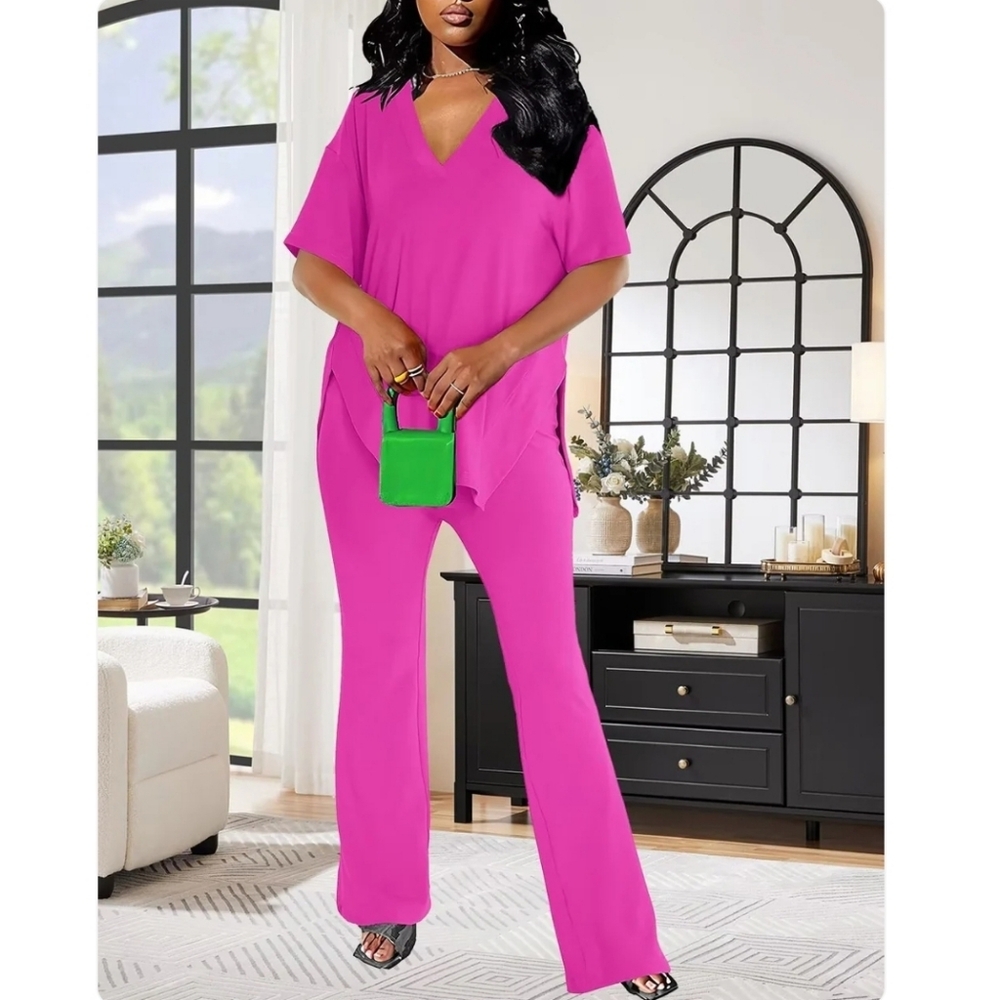 NWOT Amazon Women's Vibrant Pink Pantsuit